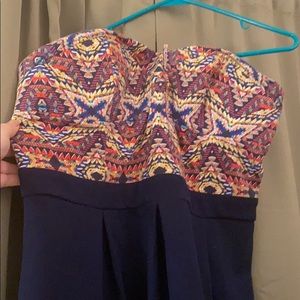 Geometric Strapless Colorful Sheath Dress XXL